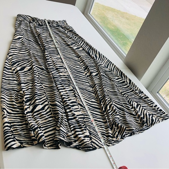 Robert Luis maxi skirt animal print tan, white and black, plastic ring belt sz.S - Picture 2 of 7